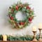 Glitzhome® 24" Pre-Lit Ornament, Berry, Holly & Pine Wreath